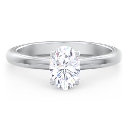 Solitaire Diamond Engagement Ring with Personalised Initials