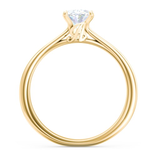 Solitaire Diamond Engagement Ring with Personalised Initials