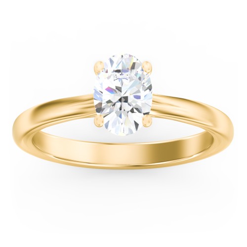 Solitaire Diamond Engagement Ring with Personalised Initials