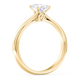 Solitaire Diamond Engagement Ring with Personalised Initials in 10K Solid Yellow Gold