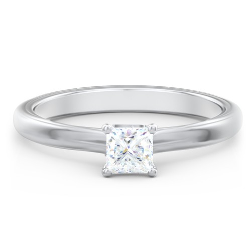 Solitaire Diamond Engagement Ring with Personalised Initials