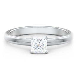 Solitaire Diamond Engagement Ring with Personalised Initials