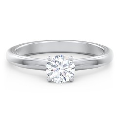 Solitaire Diamond Engagement Ring with Personalised Initials