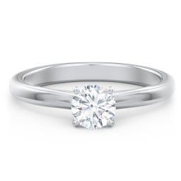 Solitaire Diamond Engagement Ring with Personalised Initials