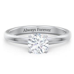 Solitaire Diamond Engagement Ring with Personalised Initials
