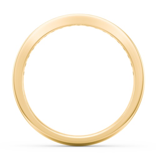Curved Half Eternity Diamond Band – 10K Yellow Gold with Lab Diamond