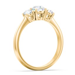 Classic 3-Stone Diamond Engagement Ring in 10K Solid Yellow Gold