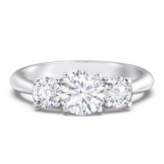 Classic 3-Stone Diamond Engagement Ring – 14K White Gold with Lab Diamond