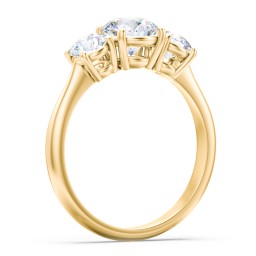 Classic 3-Stone Diamond Engagement Ring in 10K Solid Yellow Gold