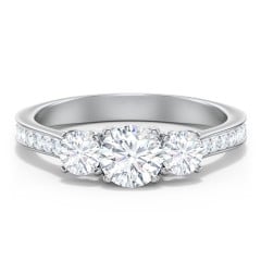Classic 3-Stone Diamond Engagement Ring with Accents