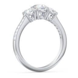 Classic 3-Stone Diamond Engagement Ring with Accents
