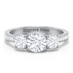 Classic 3-Stone Diamond Engagement Ring with Accents