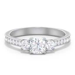 Classic 3-Stone Diamond Engagement Ring with Accents