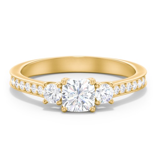 Classic 3-Stone Diamond Engagement Ring with Accents