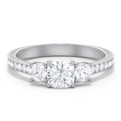 Classic 3-Stone Diamond Engagement Ring with Accents