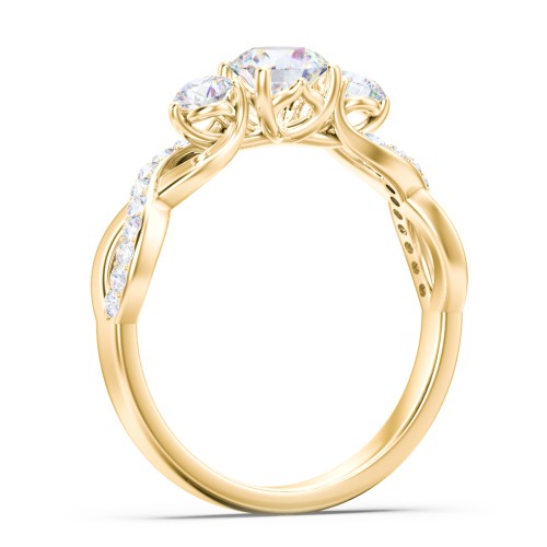 3-Stone Diamond Infinity Engagement Ring with Accents