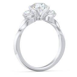 3-Stone Diamond Engagement Ring with Twisted Split Shank