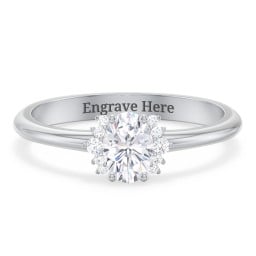 Modern Oval Engagement Ring with Side Accents