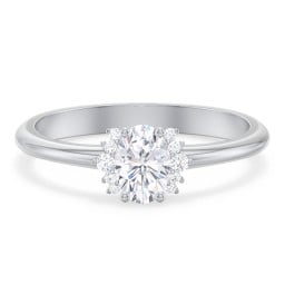 Modern Oval Engagement Ring with Side Accents