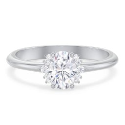 Modern Oval Engagement Ring with Side Accents