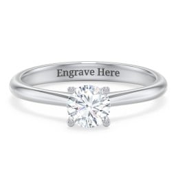 Modern Round Solitaire Engagement Ring