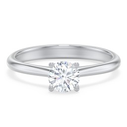 Modern Round Solitaire Engagement Ring