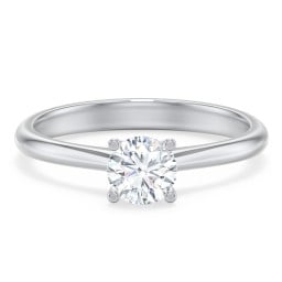 Modern Round Solitaire Engagement Ring