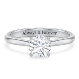 Modern Round Solitaire Engagement Ring