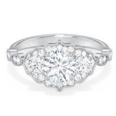 Vintage 3 Stone Engagement Ring with Accents