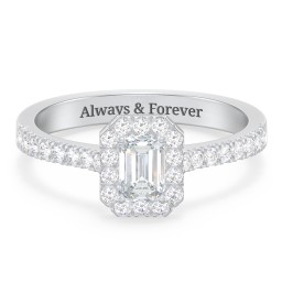 Micro Pavé Halo Diamond Engagement Ring