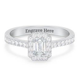 Micro Pavé Halo Diamond Engagement Ring