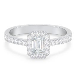 Micro Pavé Halo Diamond Engagement Ring