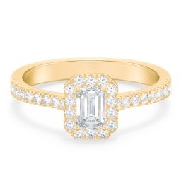 Micro Pavé Halo Diamond Engagement Ring