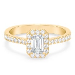 Micro Pavé Halo Diamond Engagement Ring