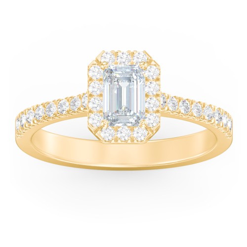 Micro Pavé Halo Diamond Engagement Ring