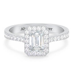 Micro Pavé Halo Diamond Engagement Ring