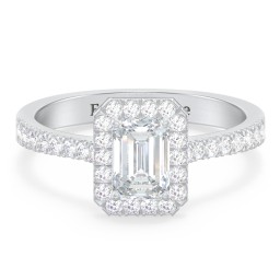 Micro Pavé Halo Diamond Engagement Ring