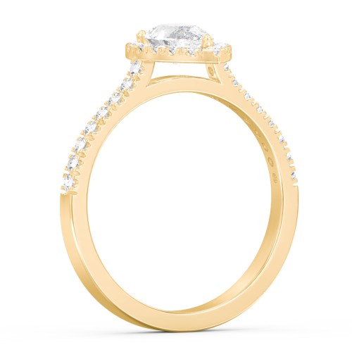 Micro Pavé Halo Diamond Engagement Ring