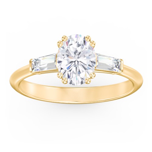 3 Stone Engagement Ring with Tapered Baguettes