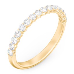 Classic Shared Prong Half Eternity Wedding Band - 1/2 ct. tw. in 10K Solid Yellow Gold with Lab Diamonds