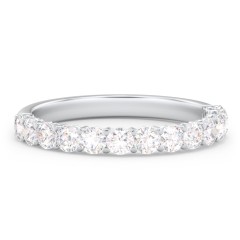 Classic Shared Prong Half Eternity Wedding Band - 3/4 ct. tw. – 14K White Gold with Lab Diamonds