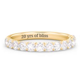 Classic Shared Prong Half Eternity Wedding Band - 3/4 ct. tw. in 10K Solid Yellow Gold with Lab Diamonds