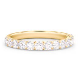 Classic Shared Prong Half Eternity Wedding Band - 3/4 ct. tw. in 10K Solid Yellow Gold with Lab Diamonds