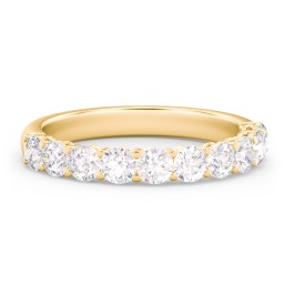 Classic Shared Prong Half Eternity Wedding Band - 1 ct. tw. in 10K Solid Yellow Gold with Lab Diamonds