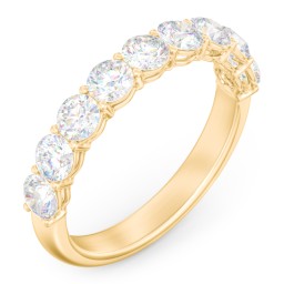 Classic Shared Prong Half Eternity Wedding Band - 1 1/2 ct. tw. in 10K Solid Yellow Gold with Lab Diamonds