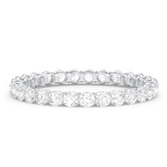 Classic Shared Prong Eternity Wedding Band - 3/4 ct. tw. – 14K White Gold with Lab Diamonds