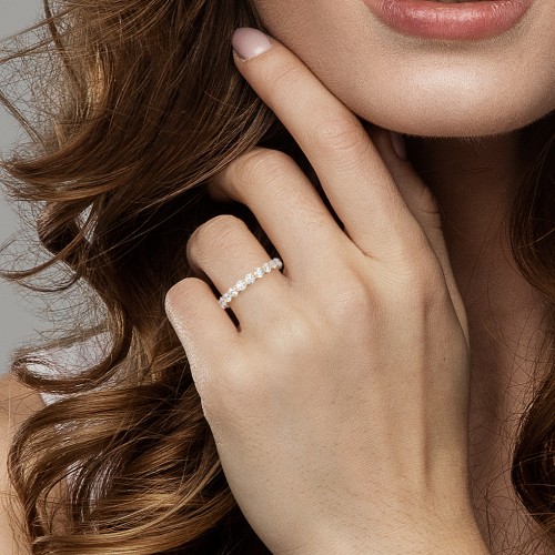 Classic Shared Prong Eternity Wedding Band - 2 ct. tw. – 14K White Gold with Lab Diamonds