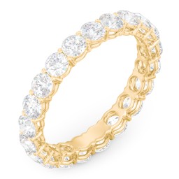 Classic Shared Prong Eternity Wedding Band - 2 ct. tw. in 10K Solid Yellow Gold with Lab Diamonds