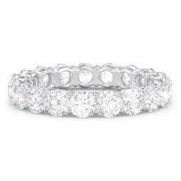 Classic Shared Prong Eternity Wedding Band - 3 ct. tw. in 10K Solid White Gold with Lab Diamonds