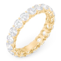 Classic Shared Prong Eternity Wedding Band - 3 ct. tw. in 10K Solid Yellow Gold with Lab Diamonds